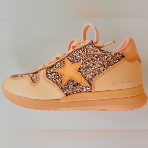 NWOT Vintage Havana Ladies Splendid Glitter Lace Up Leather Sneakers - Picture 6 of 11